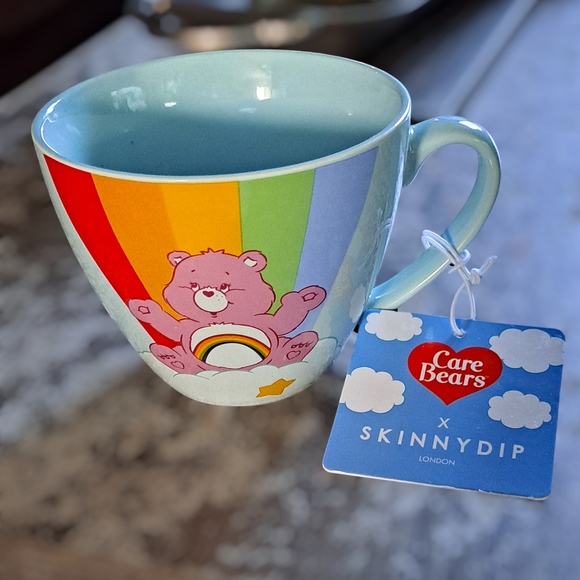 Care Bears SkinnyDip Coffee Mug Blue With Cheer Bear And Rainbow NWT - Picture 4 of 8